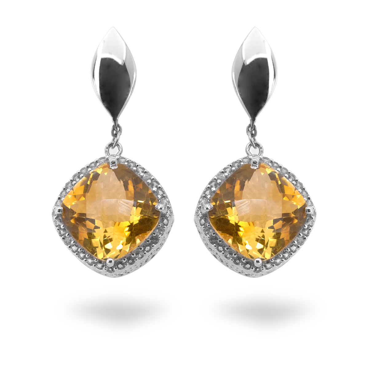 Boucles d'oreilles citrine argent Venice